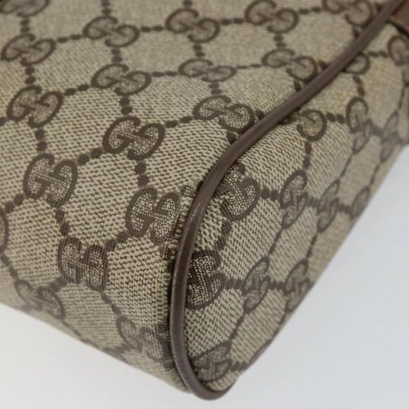 GUCCI GG Supreme Web Sherry Line Clutch Bag PVC Beige Red - Picture 11 of 14